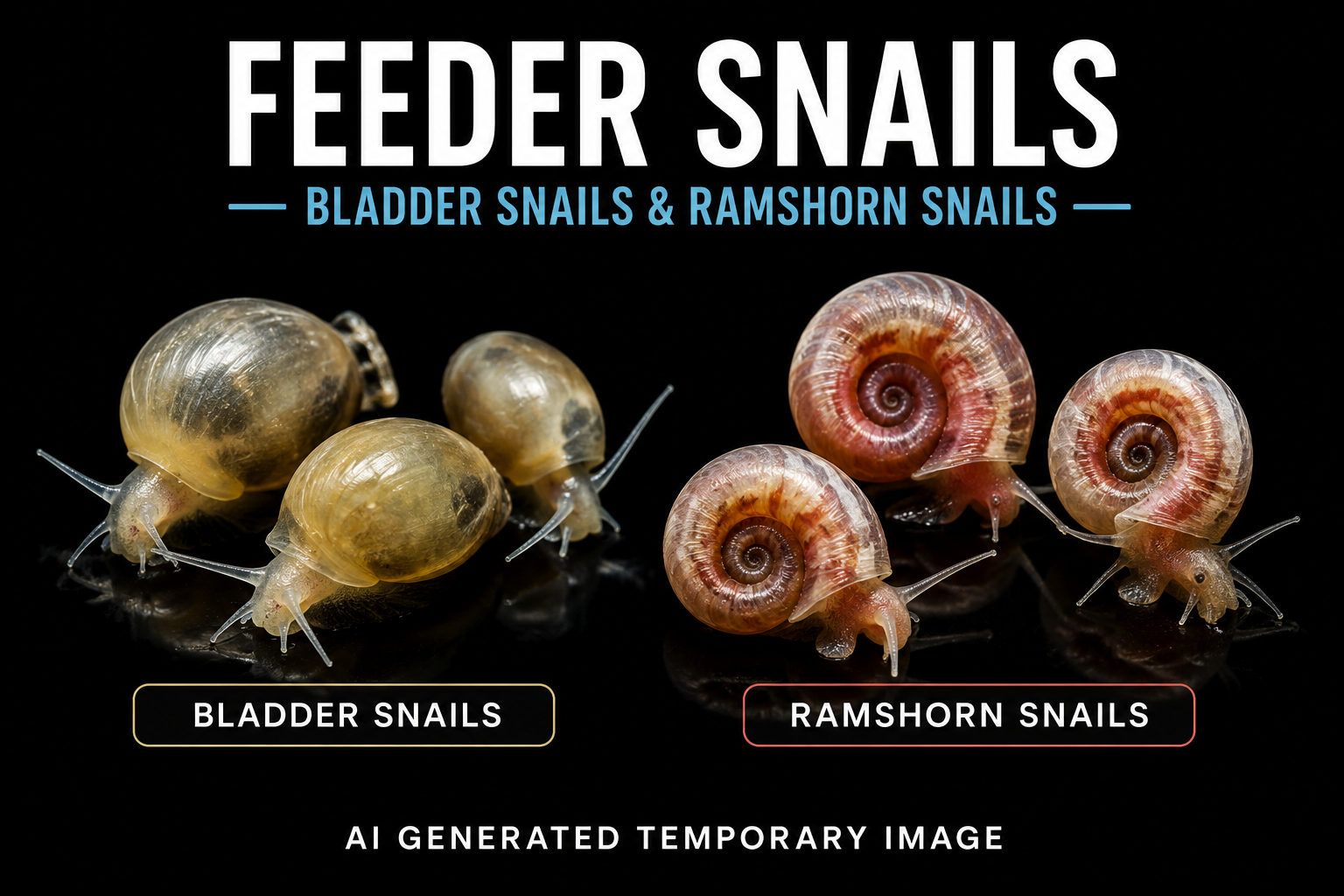 Feeder Snails (Bladder & Ramshorn Snails Mix) - Qty 100